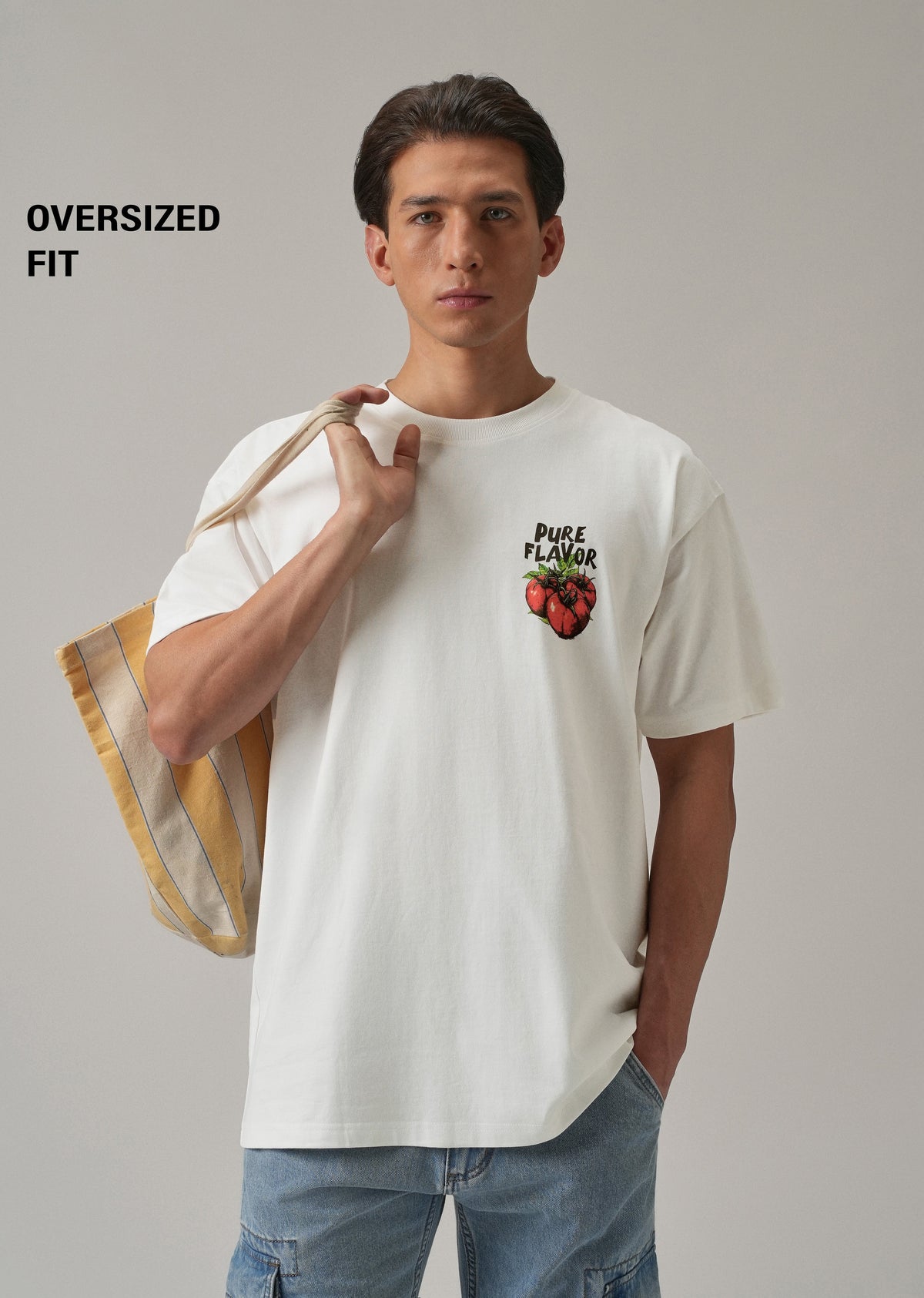 White Back Print Oversized T-shirt