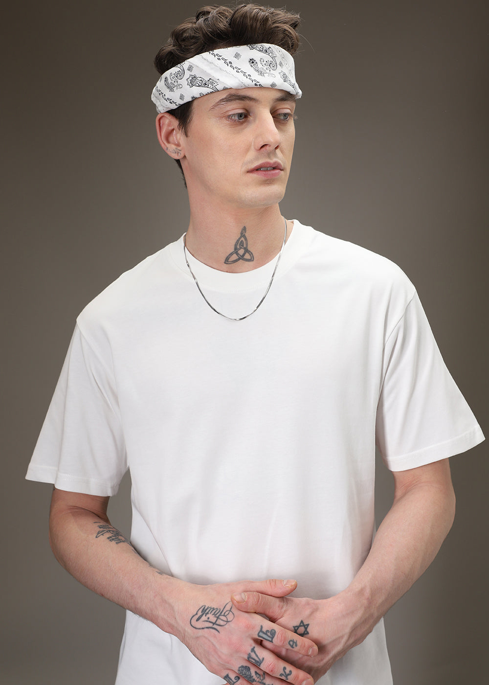 White Plain Basic Oversized T-shirt